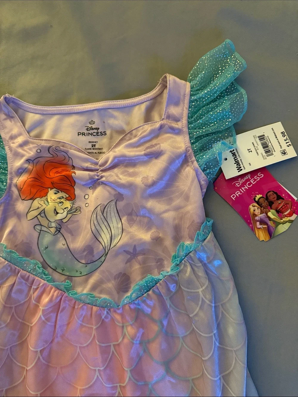 Disney Ariel Pink and Teal Mermaid Dress-Up Gown